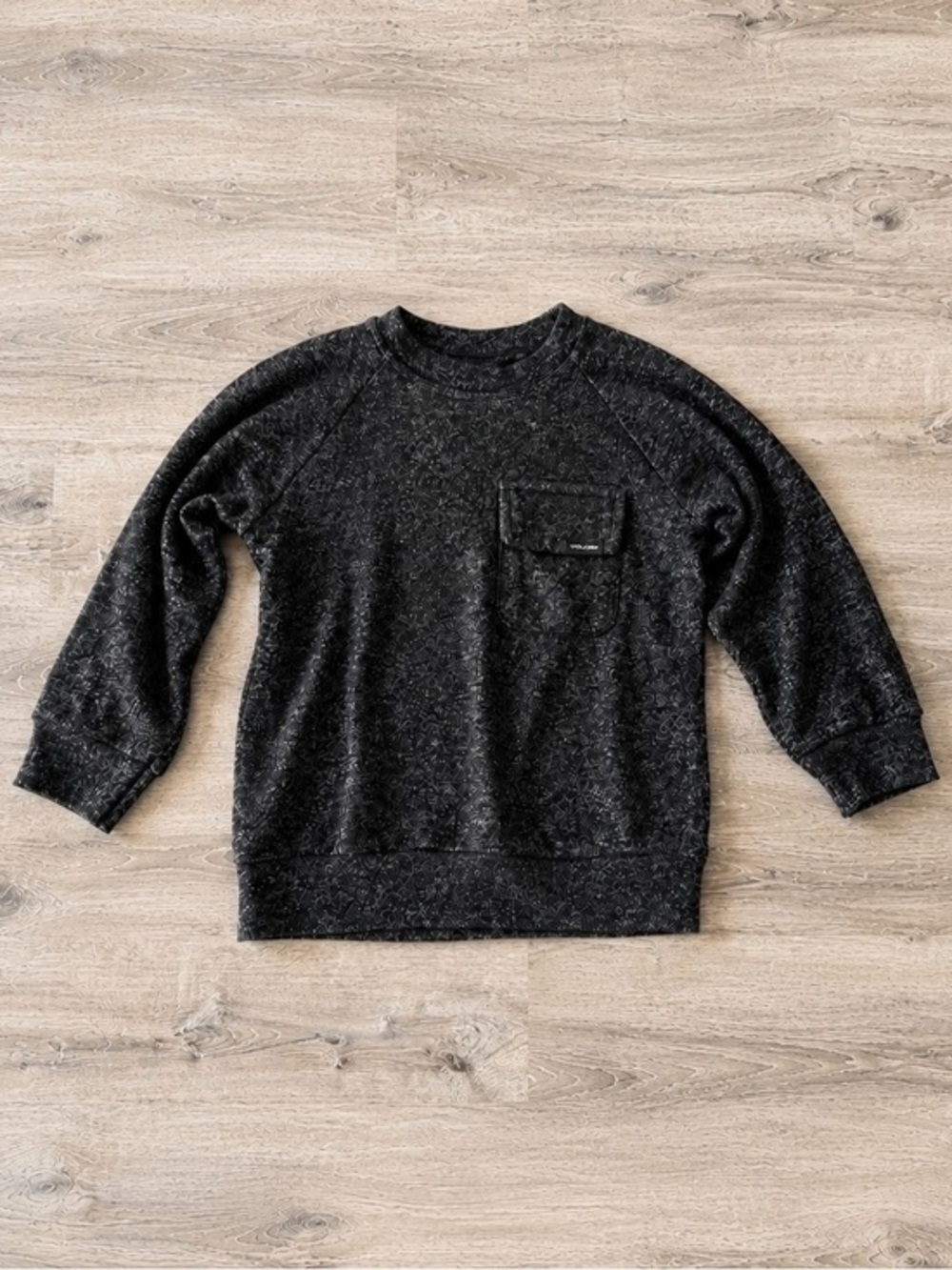 Volcom Toddler 2T Crewneck Knit Pullover Sweater Gray Black Boys Pocket